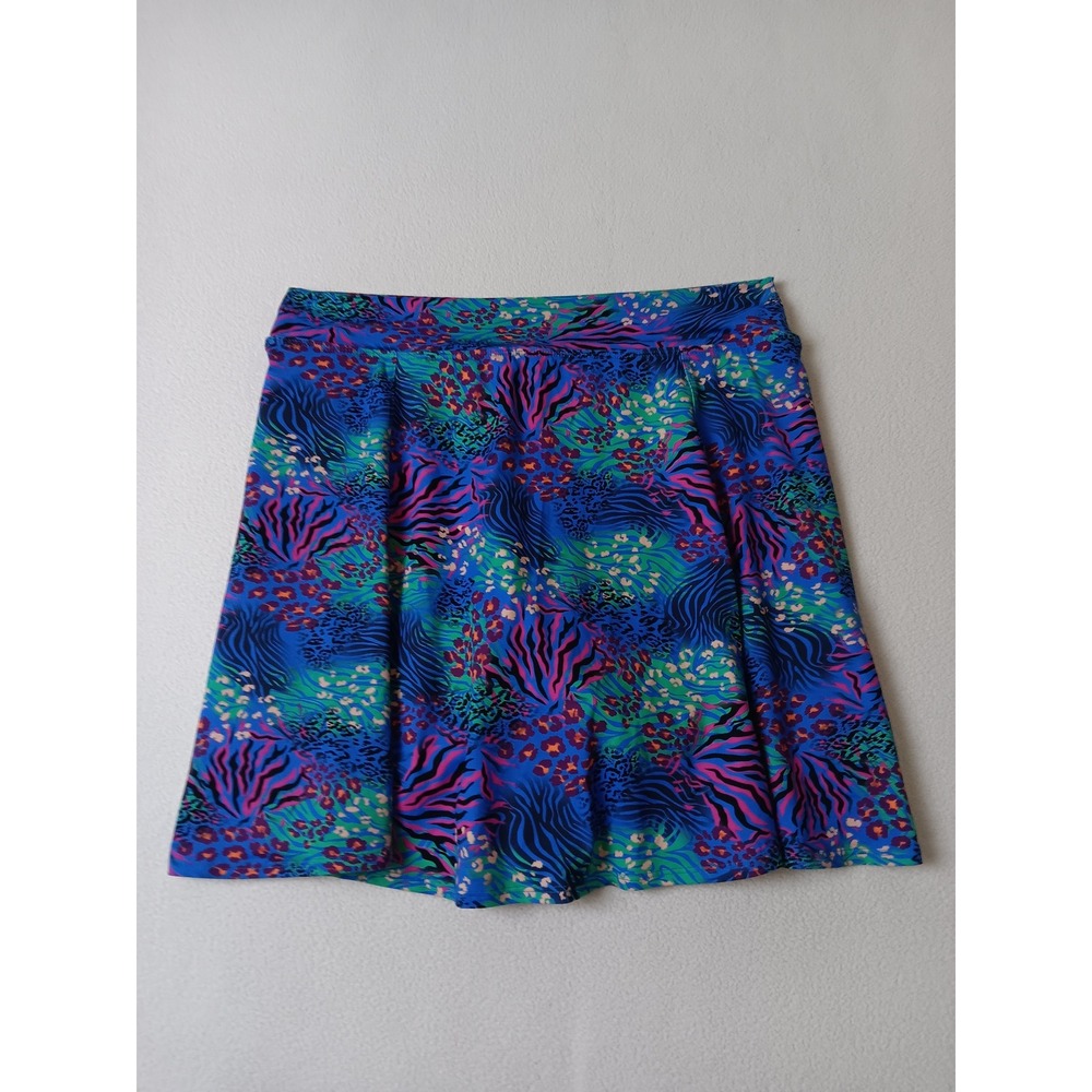 Dona Jo JoJo XL Blue Animal Print Tennis Golf Skort Pockets